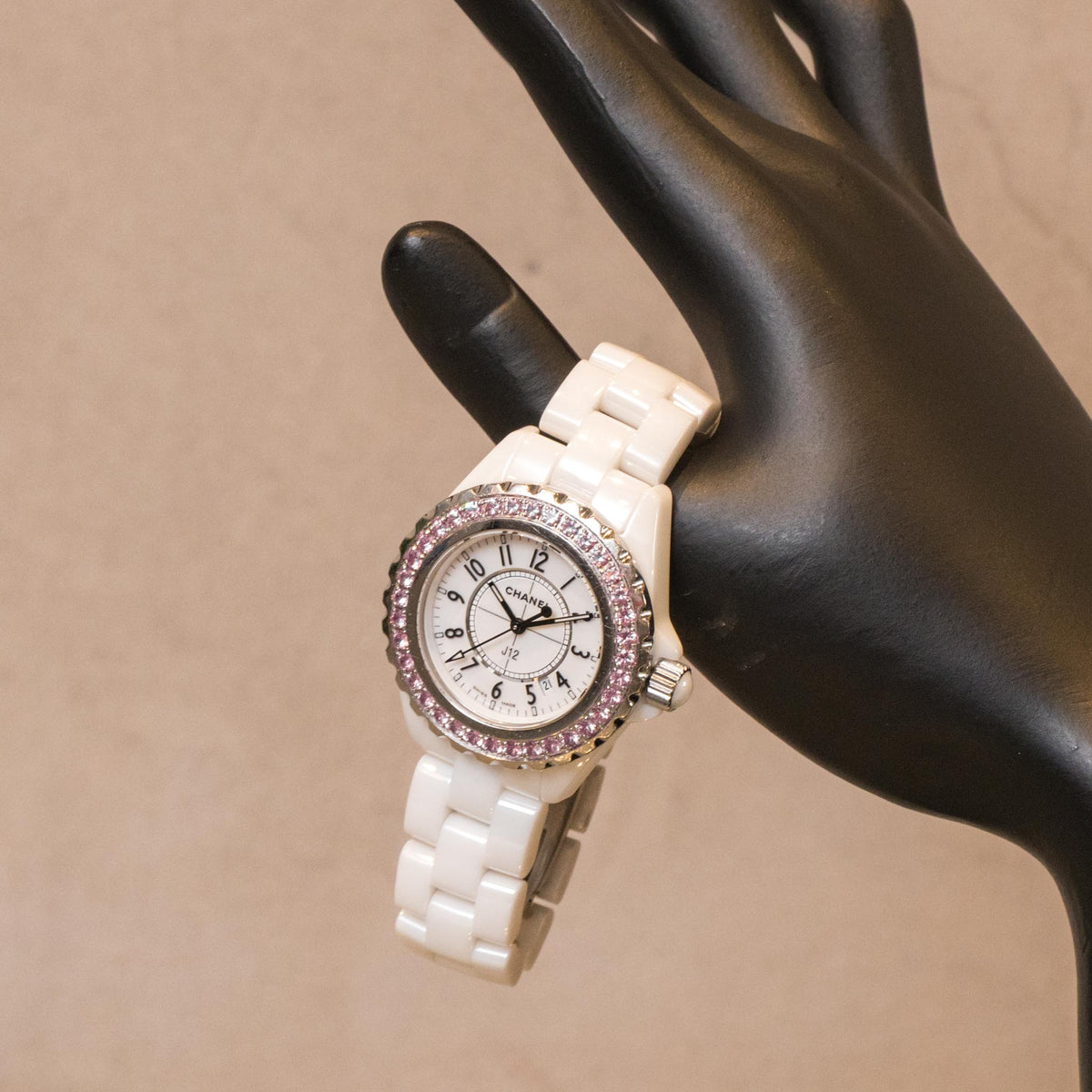 シャネル CHANEL H1181 J12 ピンクサファイアベゼル クォーツ レディース _944373 シャネル CHANEL J12 ピンクサファイア H1181 ホワイト ホワイト