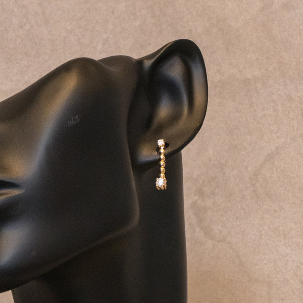 K18　イエローゴールド　ダイヤモンド　スイングピアス