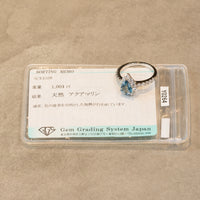 Pt900　プラチナ　アクアマリン　ダイヤモンド　11号