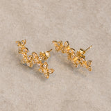 K18　イエローゴールド　ダイヤモンド　フラワーモチーフ