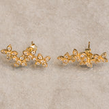 K18　イエローゴールド　ダイヤモンド　フラワーモチーフ