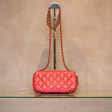 CHANEL　シャネル　マトラッセ　チェーンウォレット　ラムスキン　ローズピンク