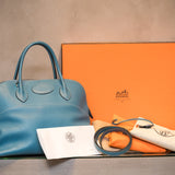 HERMES　ボリード35　トリヨンクレマンス　ブルージーン　