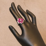 K18WG　ホワイトゴールド　カラーサファイア　ダイヤモンド　12号