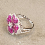 K18WG　ホワイトゴールド　カラーサファイア　ダイヤモンド　12号