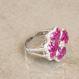 K18WG　ホワイトゴールド　カラーサファイア　ダイヤモンド　12号