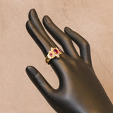 K18　イエローゴールド　ルビー　ダイヤモンド　12号