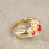 K18　イエローゴールド　ルビー　ダイヤモンド　12号