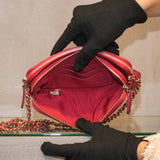 CHANEL　シャネル　マトラッセ　チェーンウォレット　ラムスキン　ローズピンク